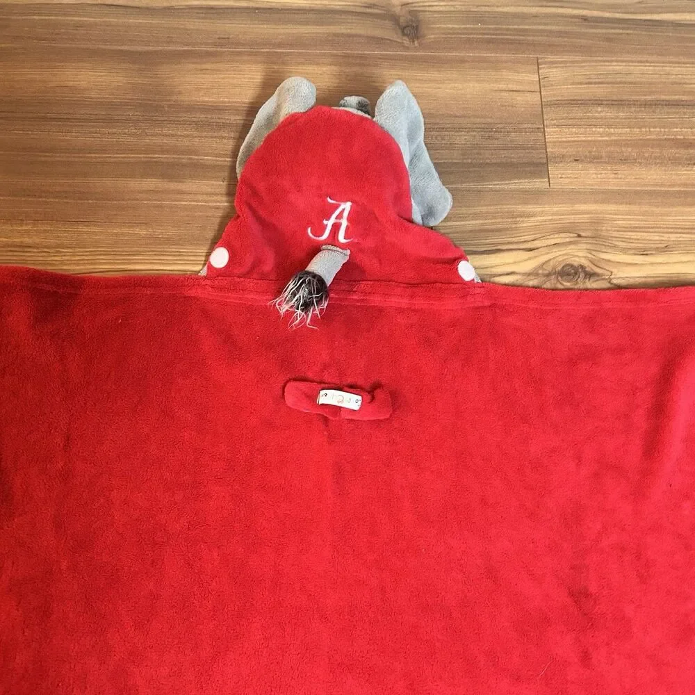 Alabama Crimson Tide Elephant Hooded Blanket ComfyCritters Plush Throw - Picture 7 of 9